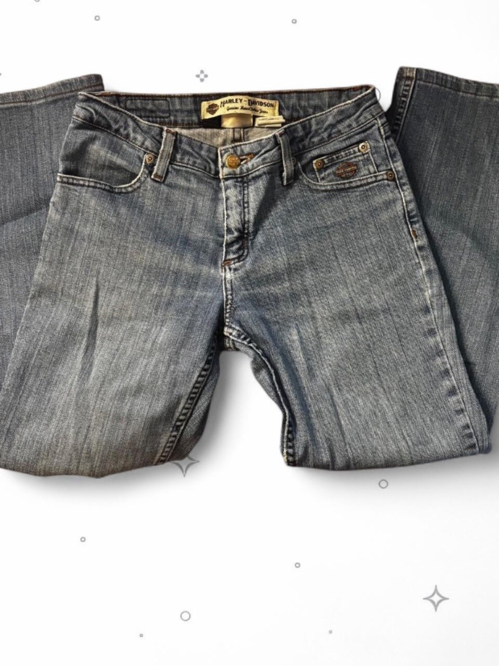 Harley-Davidson Y2K Biker Grunge Medium Wash Denim Jeans Size 2